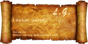 Levius Gazsó névjegykártya